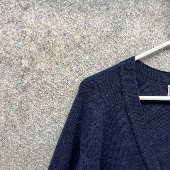 LL Bean Sweater Mens XL Navy Lambswool Cardigan V Neck Button Pockets Warm Knit - Picture 6 of 10
